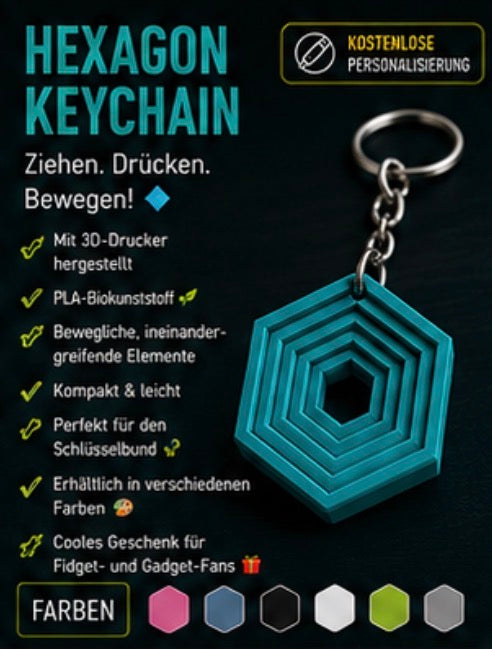 Hexagon Fidget Keychain